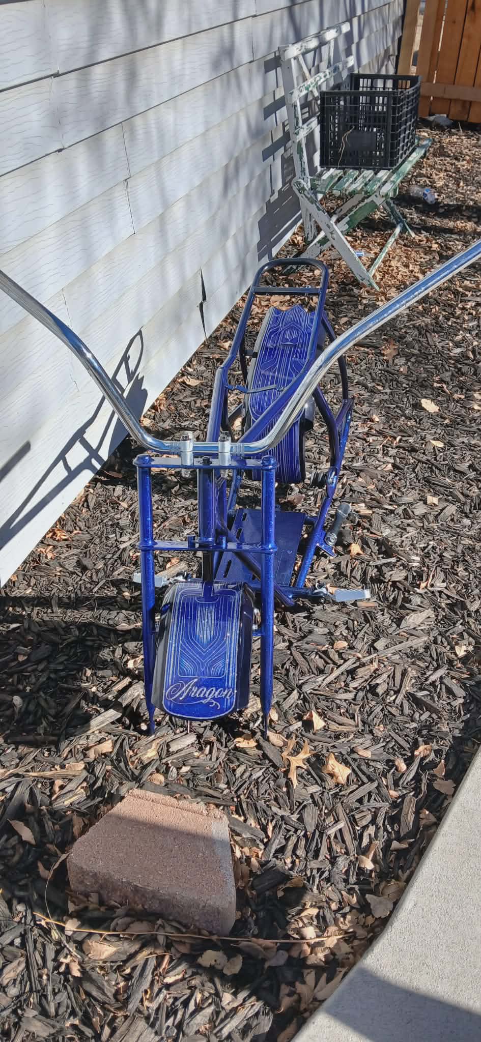 Custom Lowrider Bicycle - Candy Blue Side